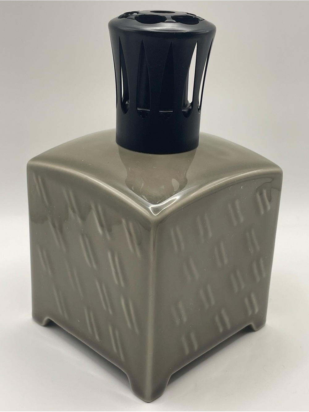 Lampe Berger France Jars Catalytic Diffuser Cube Footed Emboss Dash Design- RARE